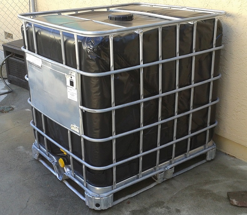 A 275 gallon water tote.
