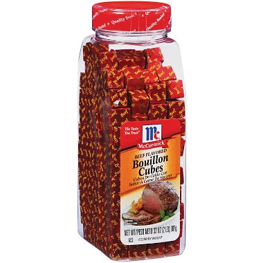 Beef bullion cubes for sale at your local market.