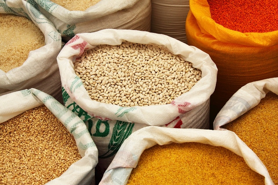 Dry grains sold in bulk.