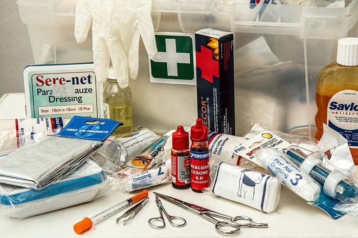 The essential items for a well stocked first aid kit.