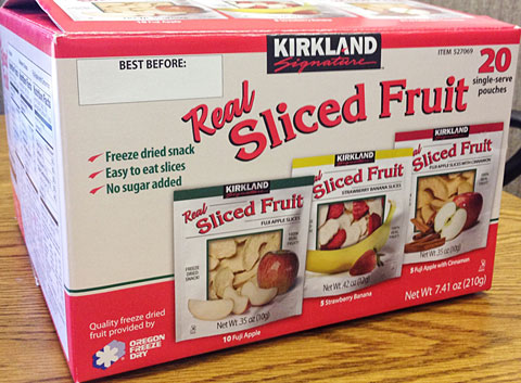 Costco brand freeze dried fruits.