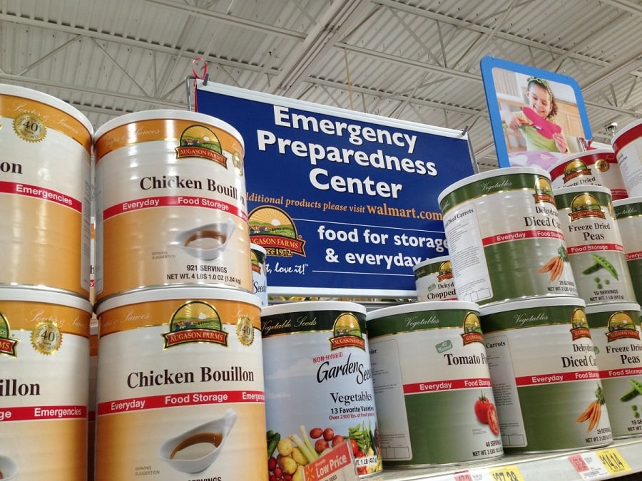 Freeze dried food in # 10 cans.