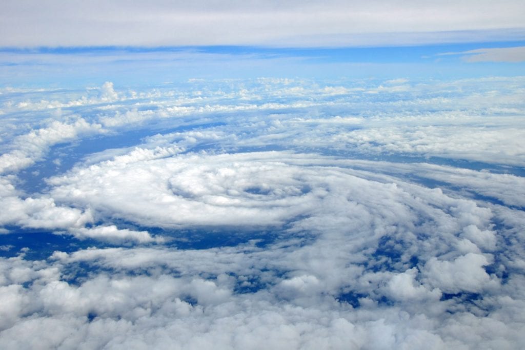 The eye of Tropical Storm Lee just prior to landfall.