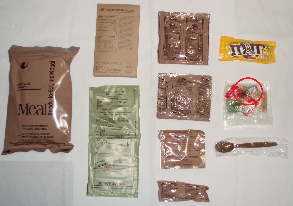 Contents of an MRE.