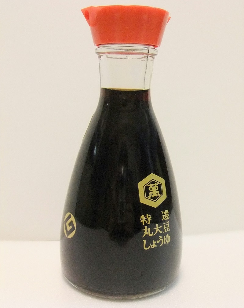 A container of soy sauce.